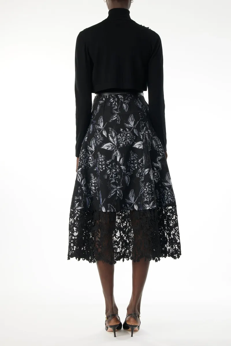 Jason Wu Collection MERINO WOOL CREWNECK CARDIGAN WITH LACE | Thumbnail 4 Jason Wu Collection MERINO WOOL CREWNECK CARDIGAN WITH LACE | Thumbnail 4