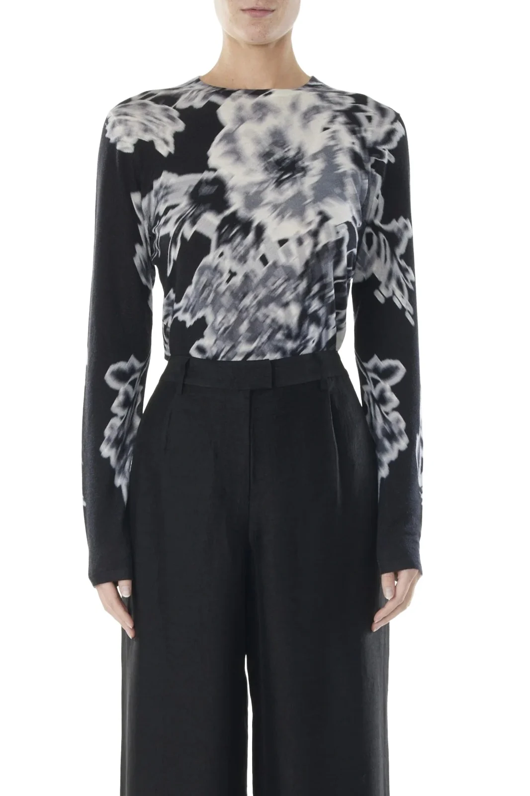 Jason Wu Collection MERINO WOOL LONG SLEEVE CREWNECK SWEATER