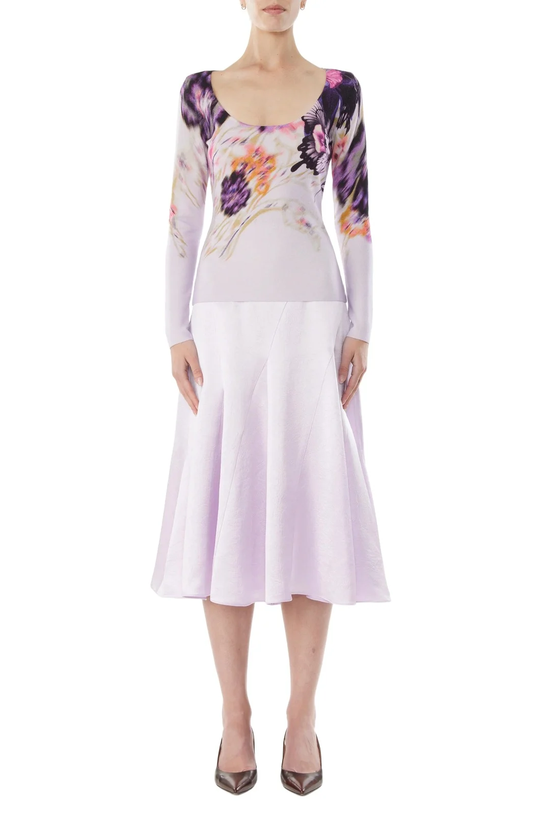 Jason Wu Collection MERINO WOOL LONG SLEEVE SCOOP NECK TOP