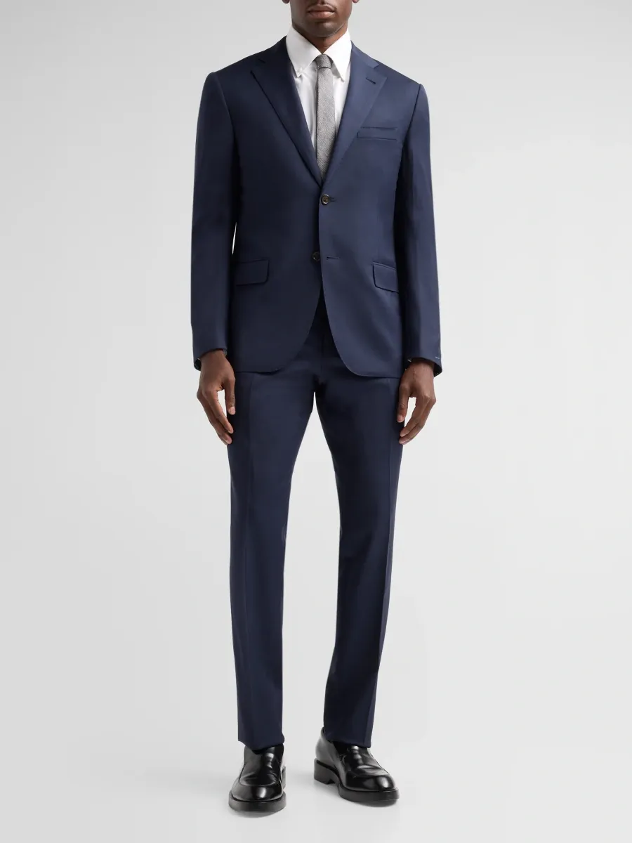 CORNELIANI Men's Basic High Wool Single-Breasted Suit | Thumbnail 2 CORNELIANI Men's Basic High Wool Single-Breasted Suit | Thumbnail 2