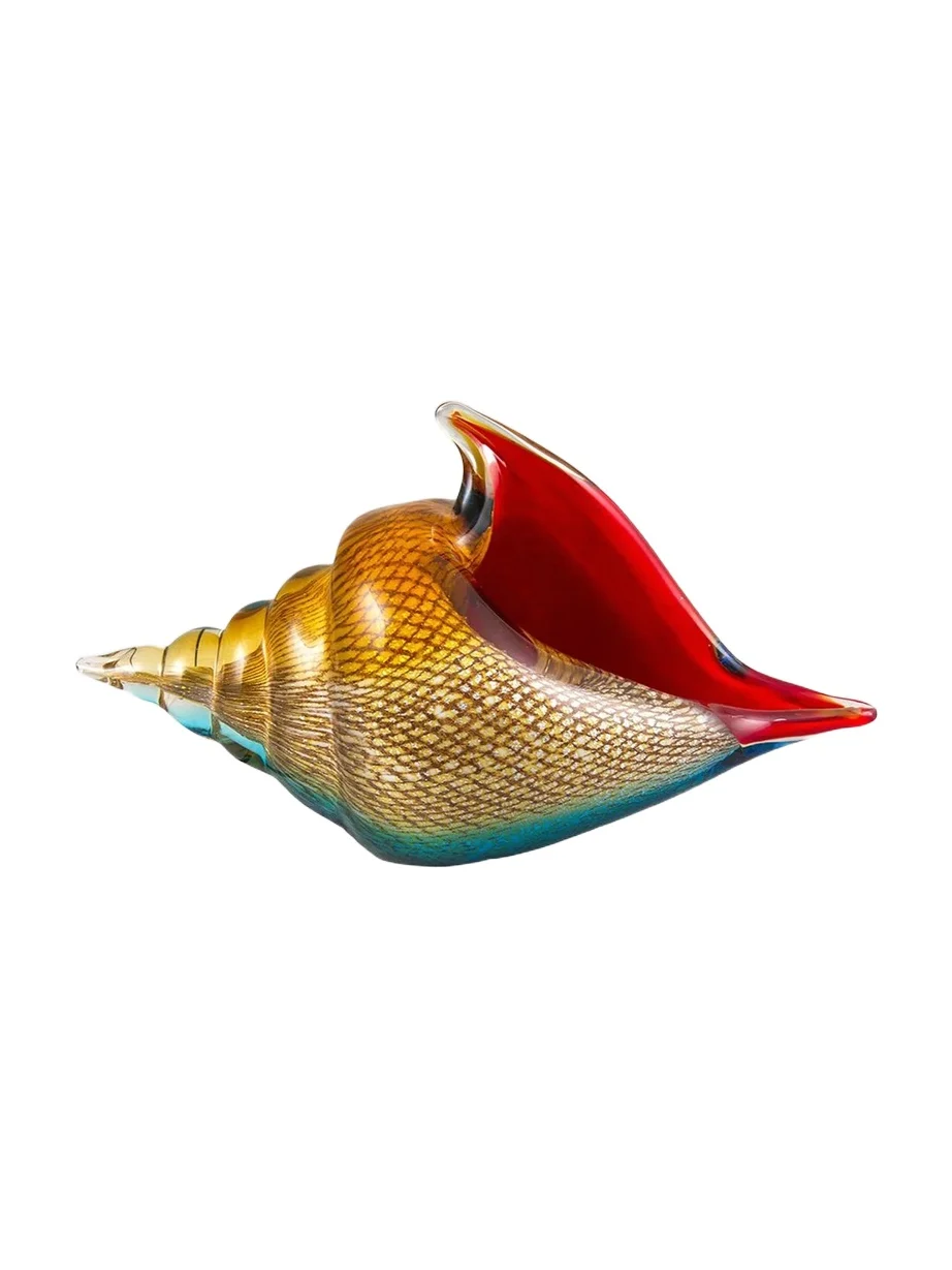 Oceanside Sea Shell Art Glass Sculpture