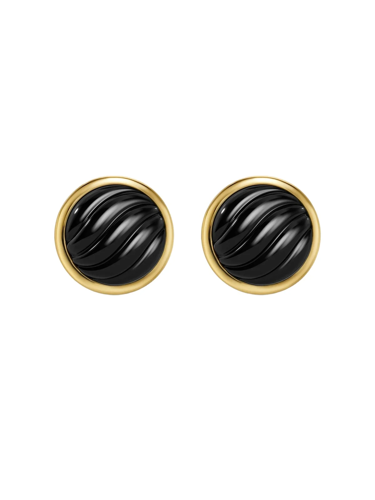 Women's Sculpted Cable Stud Earrings in 18K Yellow Gold Women's Sculpted Cable Stud Earrings in 18K Yellow Gold