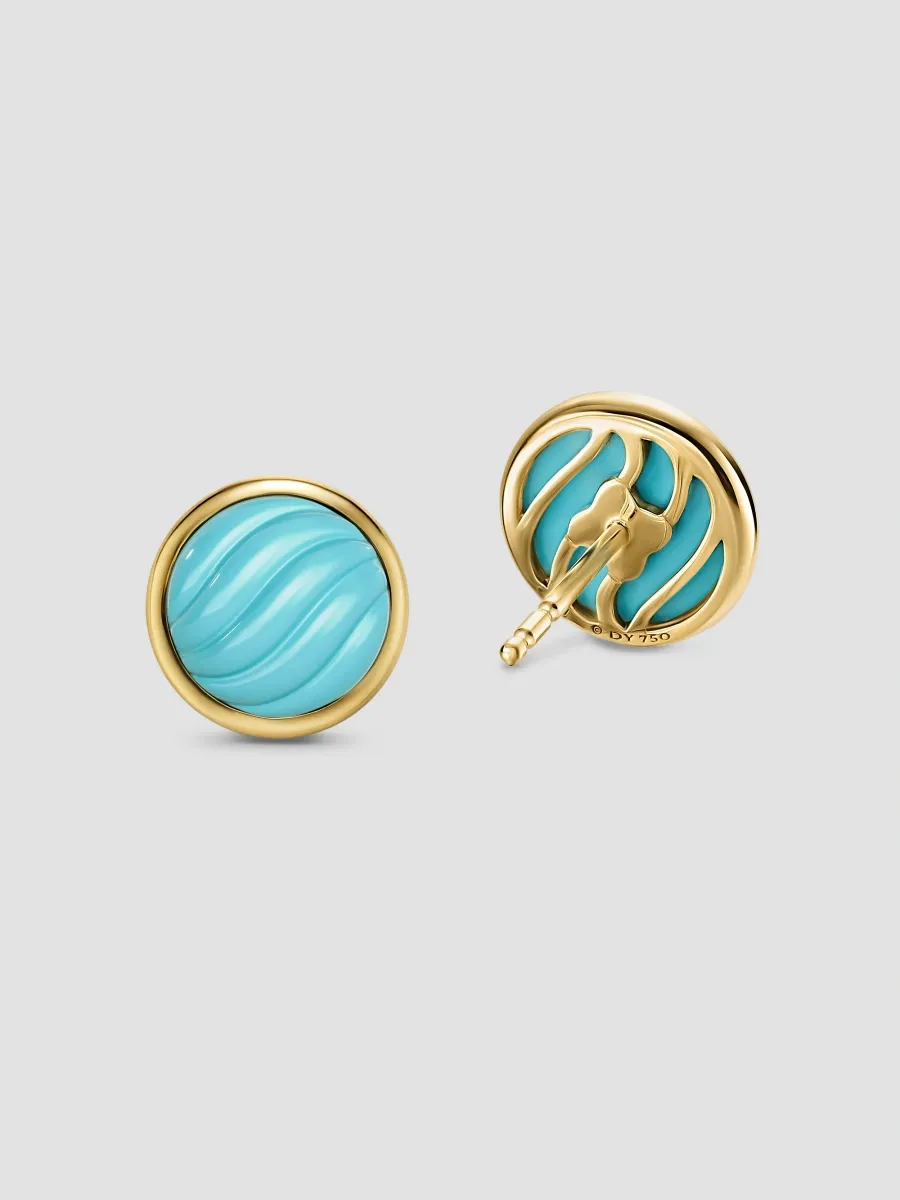 David Yurman Women's Sculpted Cable Stud Earrings in 18K Yellow Gold | Thumbnail 2 David Yurman Women's Sculpted Cable Stud Earrings in 18K Yellow Gold | Thumbnail 2
