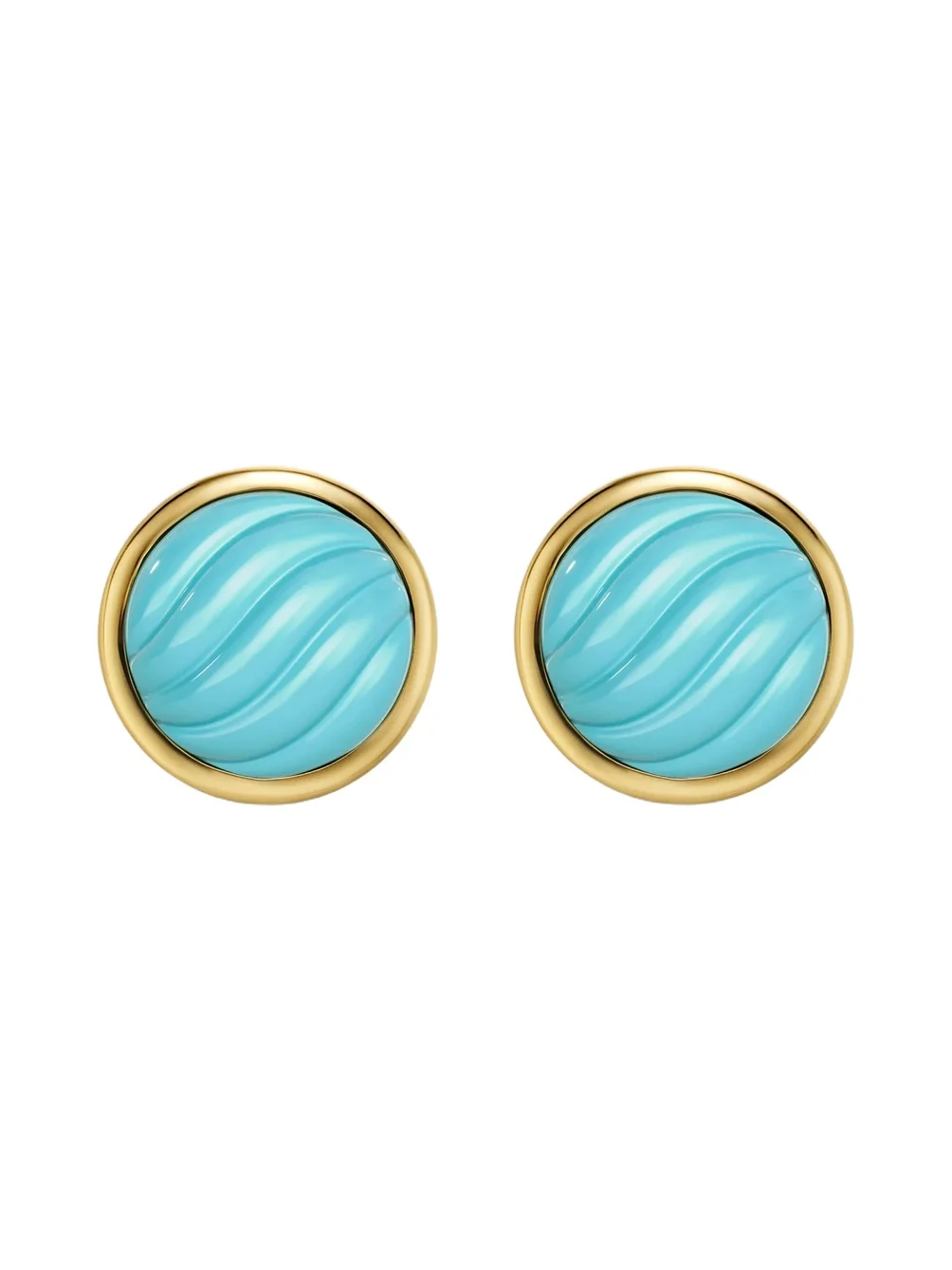 Women's Sculpted Cable Stud Earrings in 18K Yellow Gold Women's Sculpted Cable Stud Earrings in 18K Yellow Gold