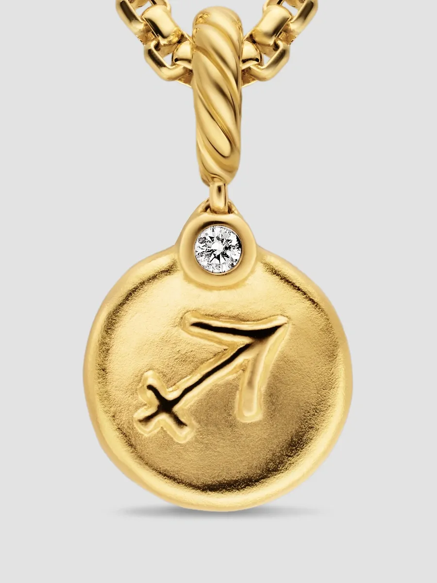 David Yurman Women's Petite Sagittarius Amulet in 18K Yellow Gold with Diamond, 10.4MM - Gold | Thumbnail 4
