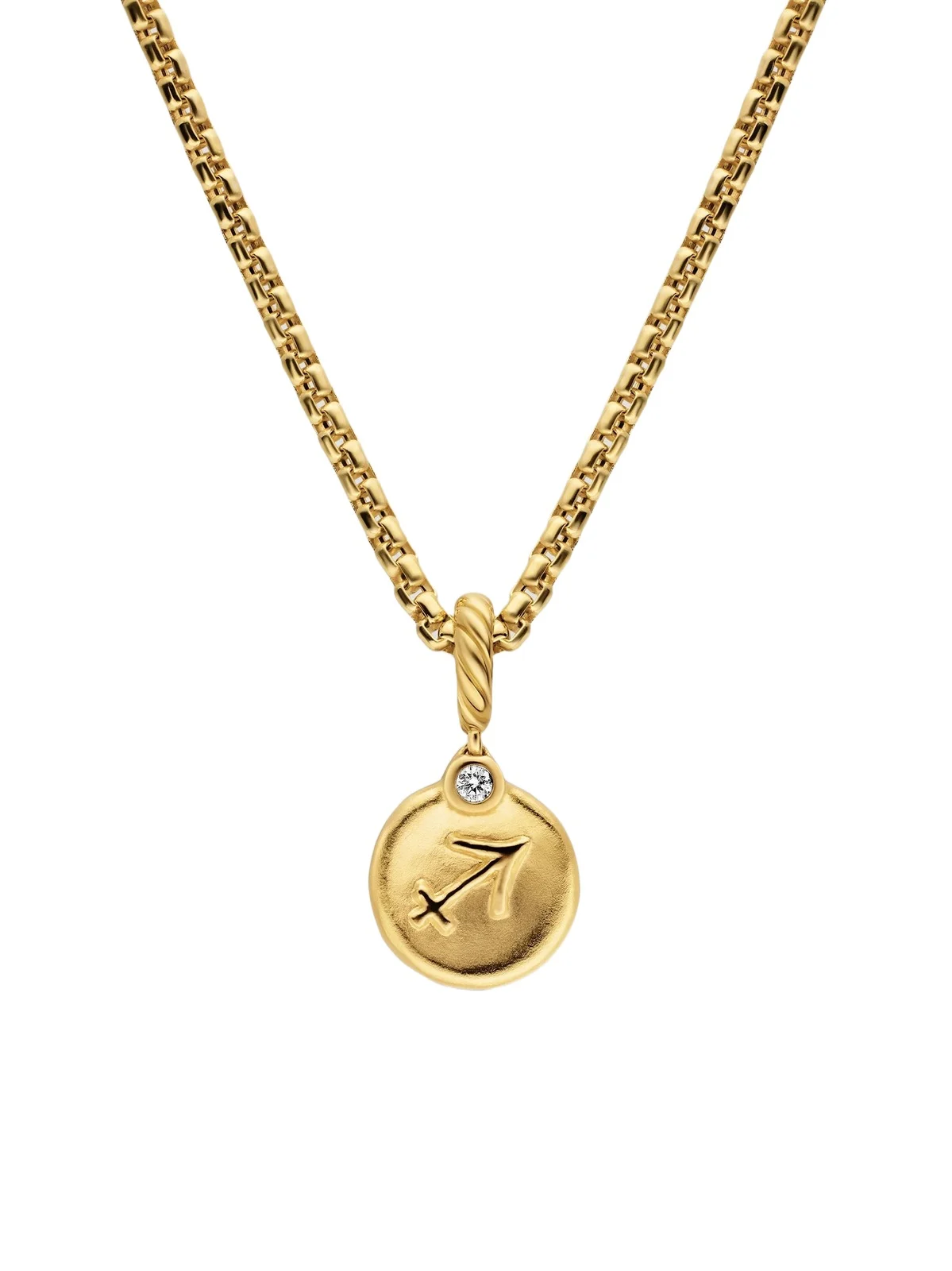 David Yurman Women's Petite Sagittarius Amulet in 18K Yellow Gold with Diamond, 10.4MM - Gold