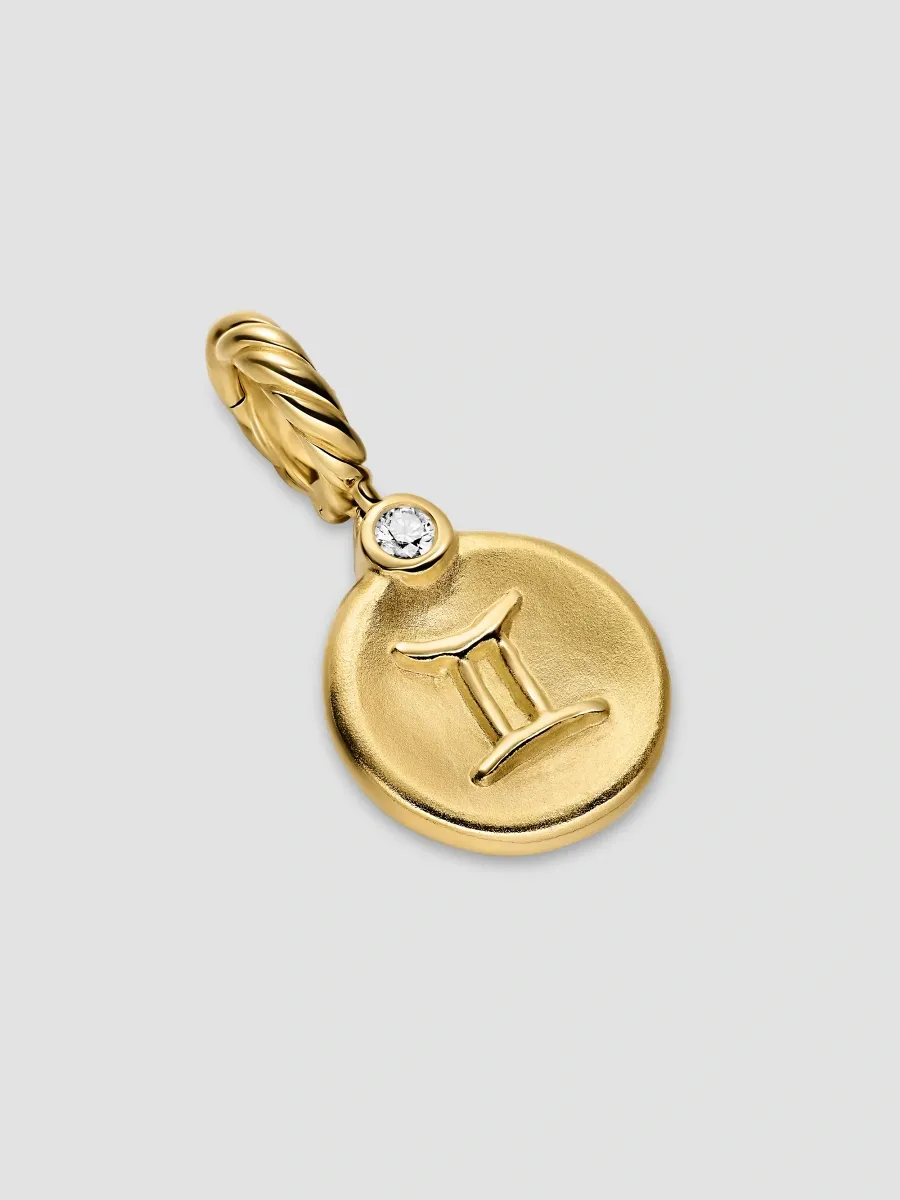 David Yurman Women's Petite Gemini Amulet in 18K Yellow Gold with Diamond, 10.4MM - Gold | Thumbnail 2