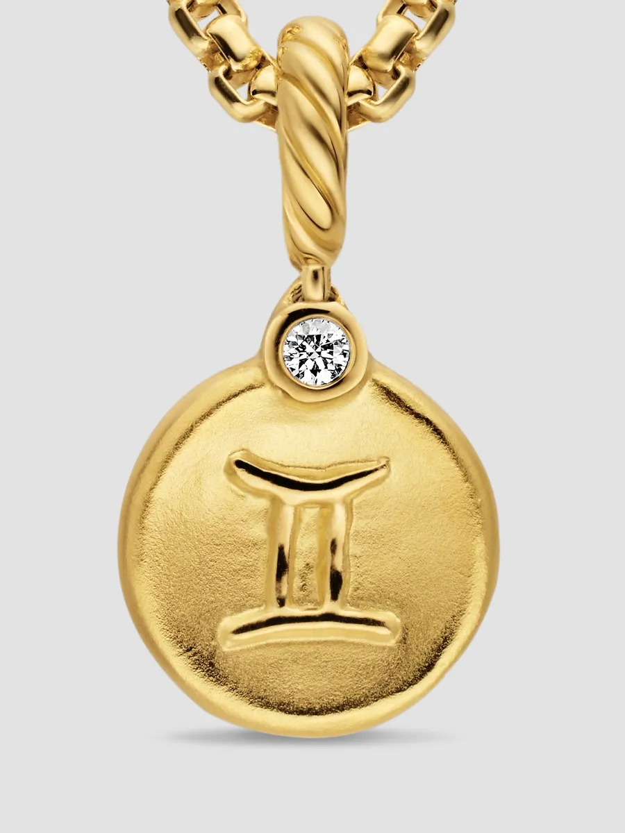 David Yurman Women's Petite Gemini Amulet in 18K Yellow Gold with Diamond, 10.4MM - Gold | Thumbnail 4