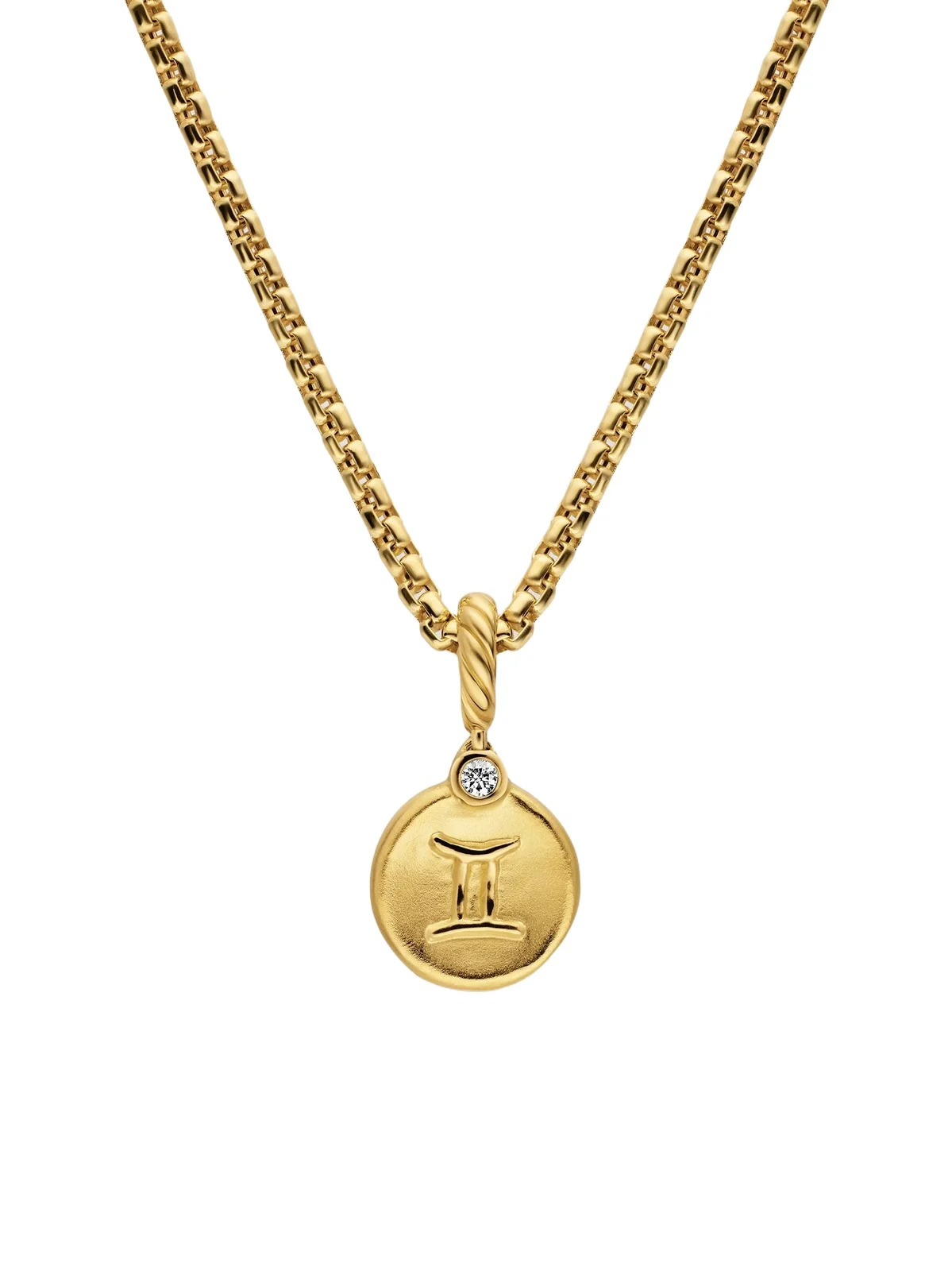 David Yurman Women's Petite Gemini Amulet in 18K Yellow Gold with Diamond, 10.4MM - Gold
