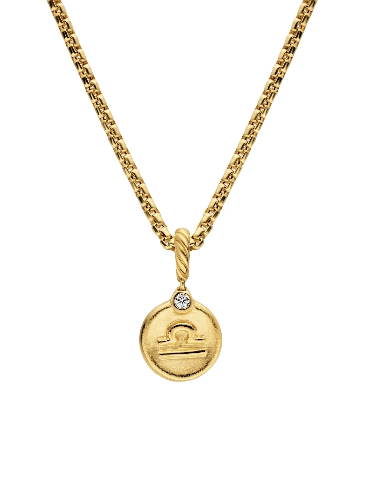 David Yurman Women's Petite Libra Amulet in 18K Yellow Gold with Diamond, 10.4MM - Gold