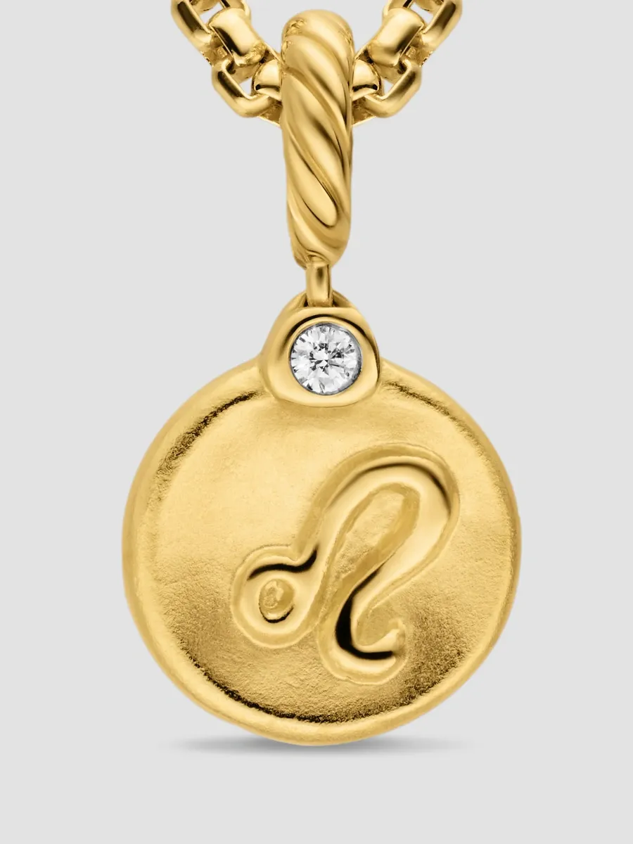 David Yurman Women's Petite Leo Amulet in 18K Yellow Gold with Diamond, 10.4MM - Gold | Thumbnail 4