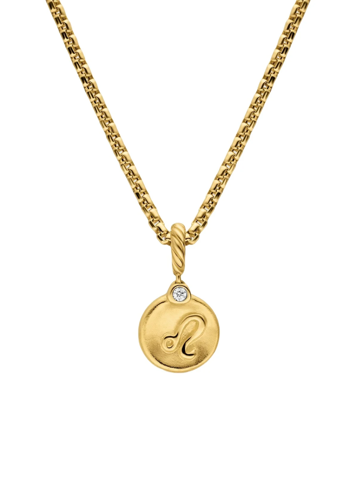 David Yurman Women's Petite Leo Amulet in 18K Yellow Gold with Diamond, 10.4MM - Gold