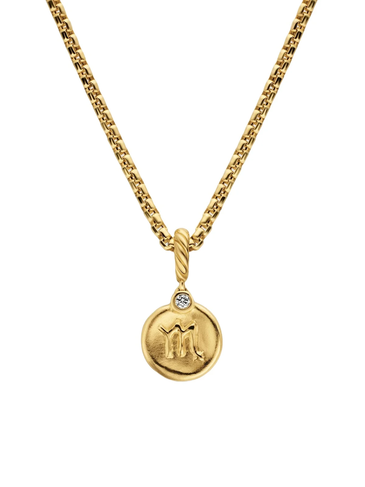 David Yurman Women's Petite Scorpio Amulet in 18K Yellow Gold with Diamond, 10.4MM - Diamond