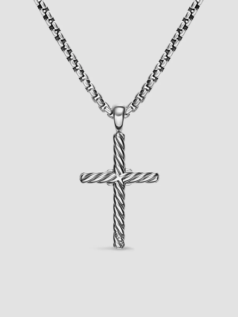 David Yurman Women's Petite X Cross Necklace in Sterling Silver - Diamond | Thumbnail 3 David Yurman Women's Petite X Cross Necklace in Sterling Silver - Diamond | Thumbnail 3