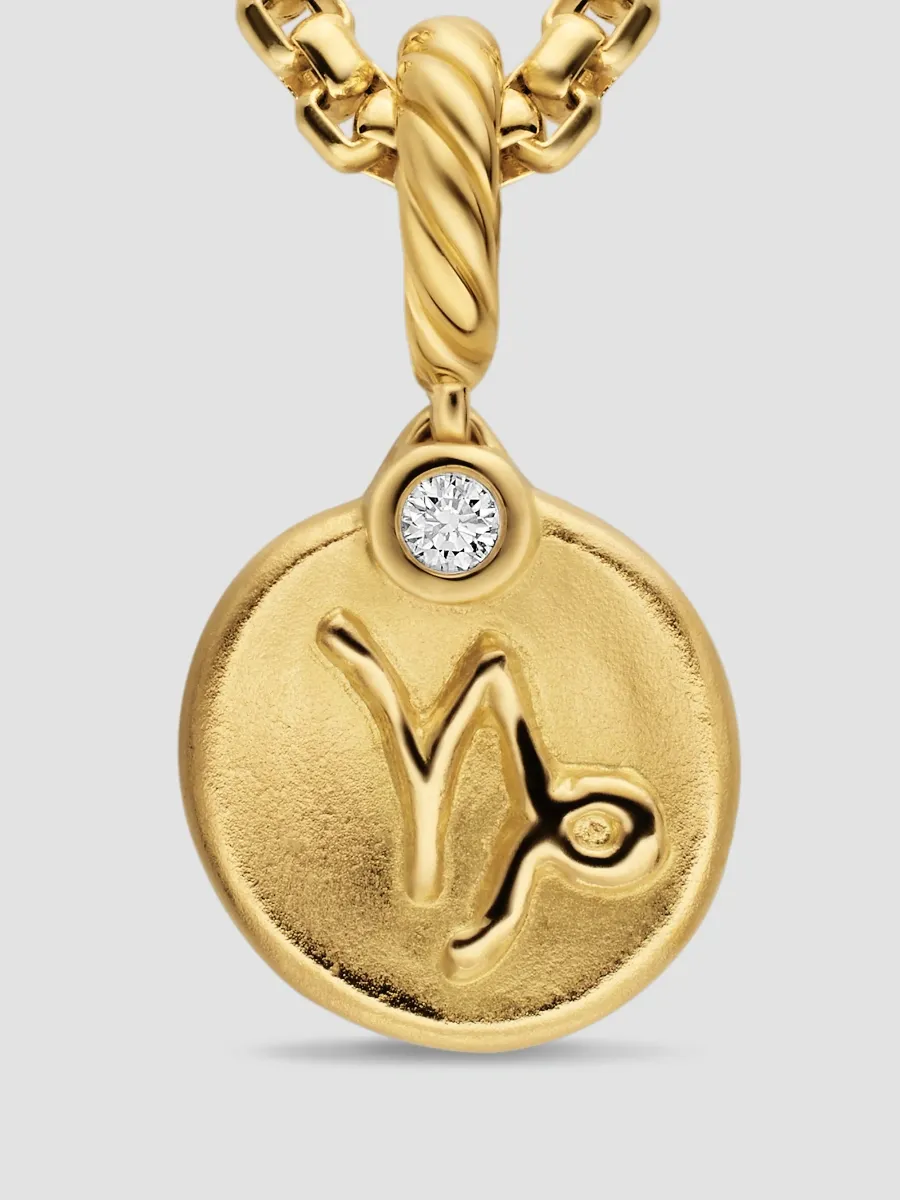 David Yurman Women's Petite Capricorn Amulet in 18K Yellow Gold with Diamond, 10.4MM - Gold | Thumbnail 4