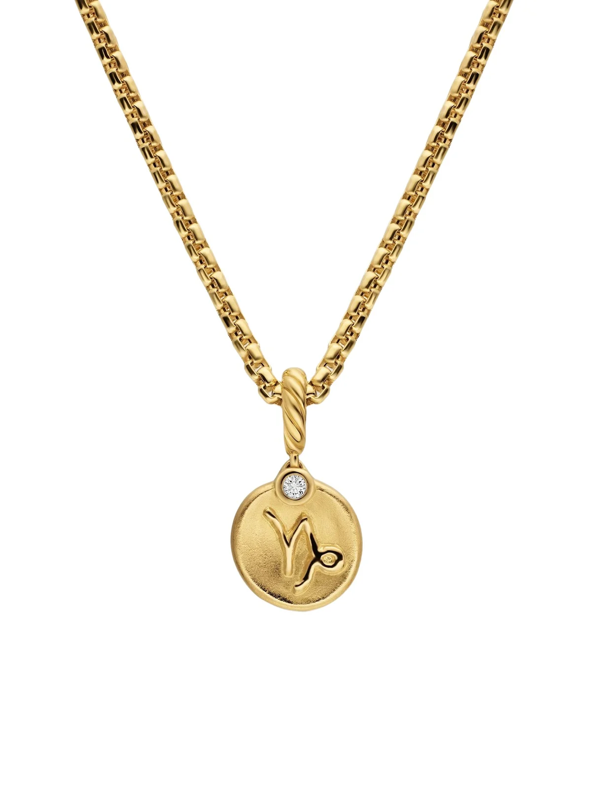 David Yurman Women's Petite Capricorn Amulet in 18K Yellow Gold with Diamond, 10.4MM - Gold
