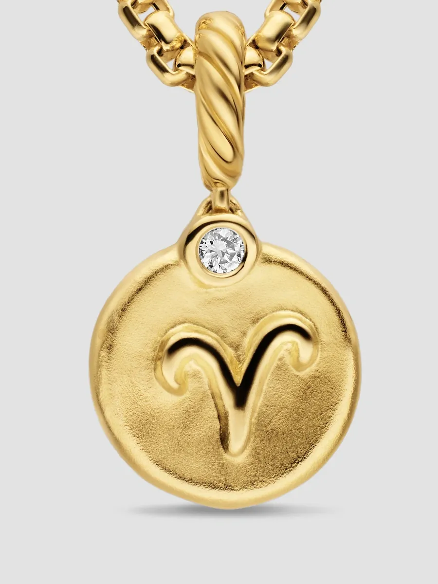 David Yurman Women's Petite Aries Amulet in 18K Yellow Gold with Diamond, 10.4MM - Diamond | Thumbnail 4 David Yurman Women's Petite Aries Amulet in 18K Yellow Gold with Diamond, 10.4MM - Diamond | Thumbnail 4