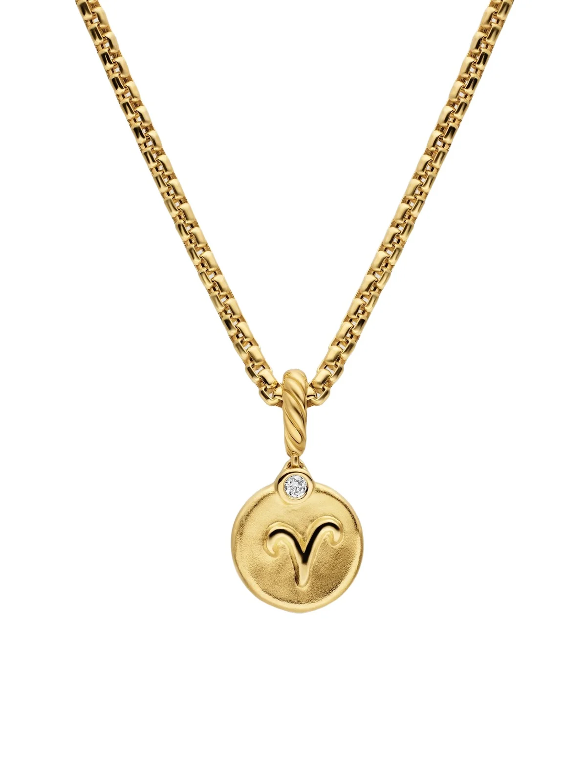 David Yurman Women's Petite Aries Amulet in 18K Yellow Gold with Diamond, 10.4MM - Diamond