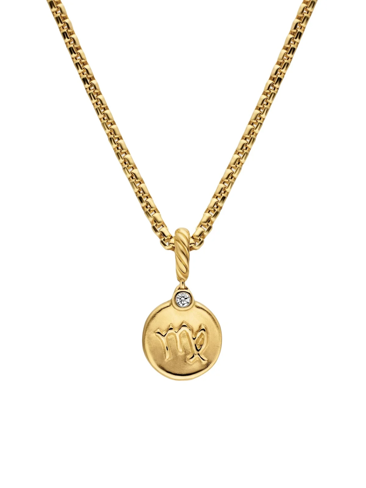 David Yurman Women's Petite Virgo Amulet in 18K Yellow Gold with Diamond, 10.4MM - Gold