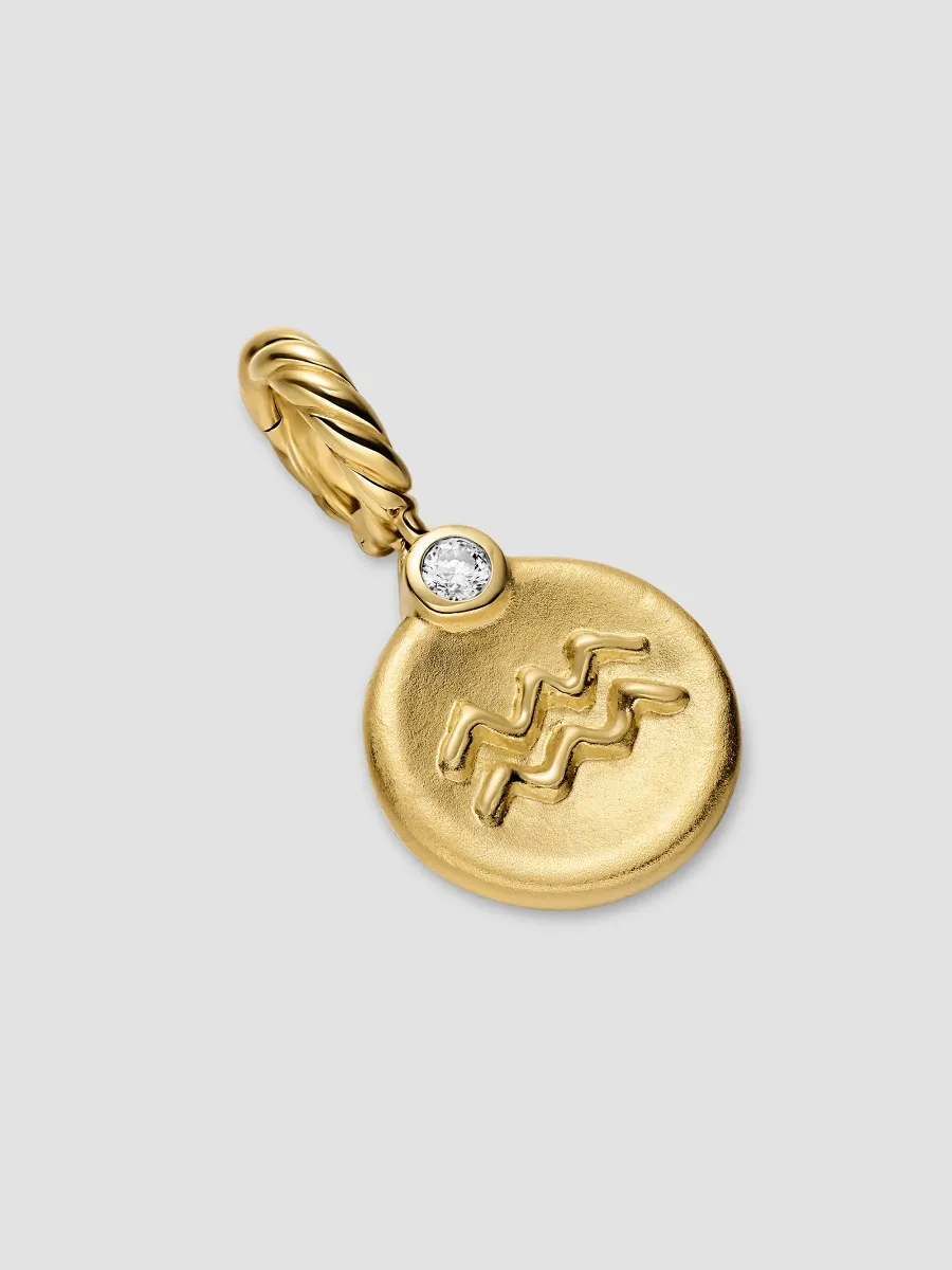 David Yurman Women's Petite Aquarius Amulet in 18K Yellow Gold with Diamond, 10.4MM - Diamond | Thumbnail 2 David Yurman Women's Petite Aquarius Amulet in 18K Yellow Gold with Diamond, 10.4MM - Diamond | Thumbnail 2