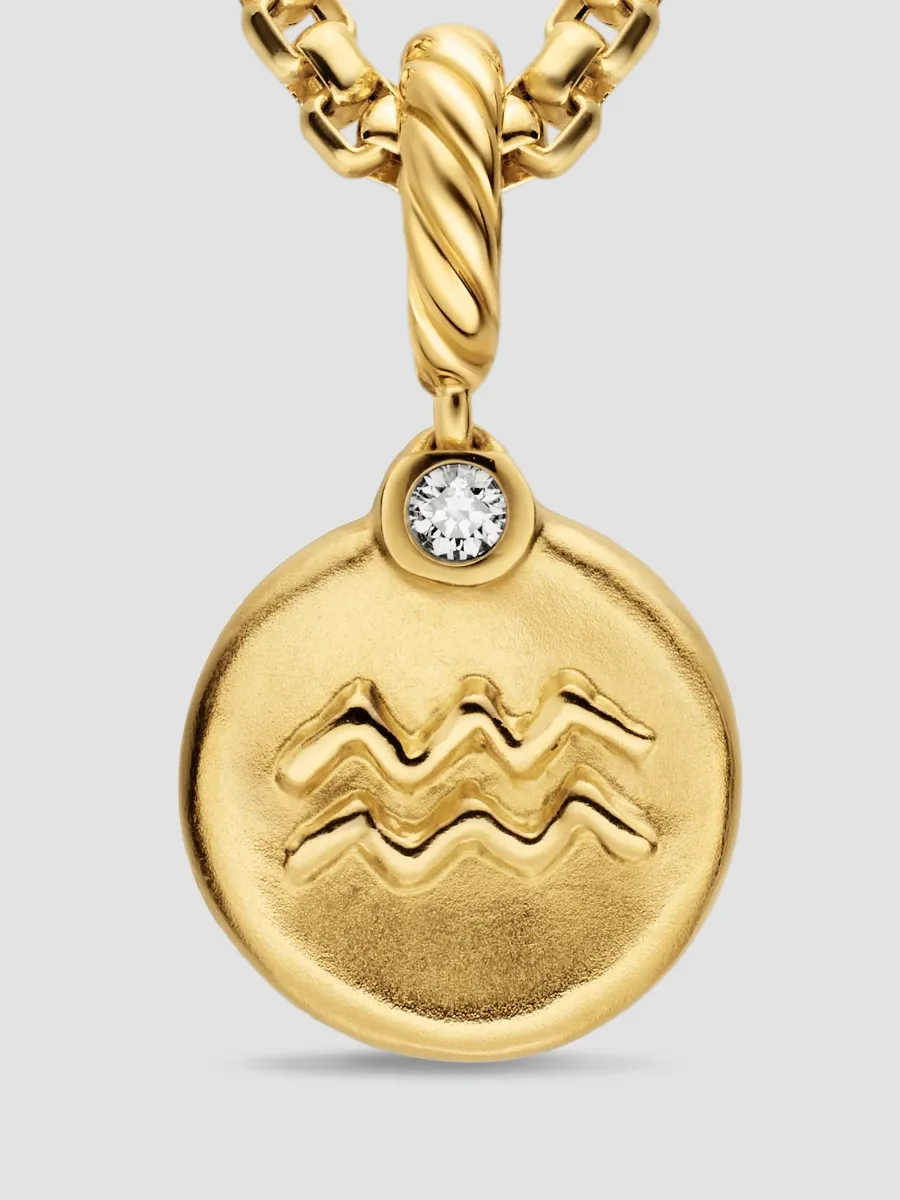 David Yurman Women's Petite Aquarius Amulet in 18K Yellow Gold with Diamond, 10.4MM - Diamond | Thumbnail 4 David Yurman Women's Petite Aquarius Amulet in 18K Yellow Gold with Diamond, 10.4MM - Diamond | Thumbnail 4