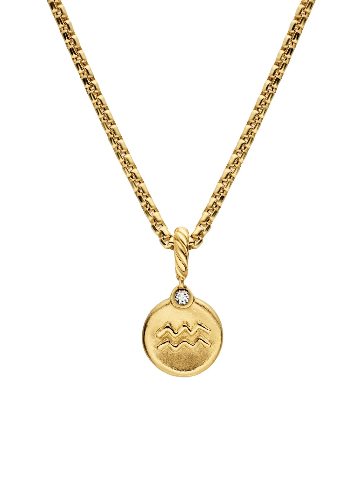 David Yurman Women's Petite Aquarius Amulet in 18K Yellow Gold with Diamond, 10.4MM - Diamond