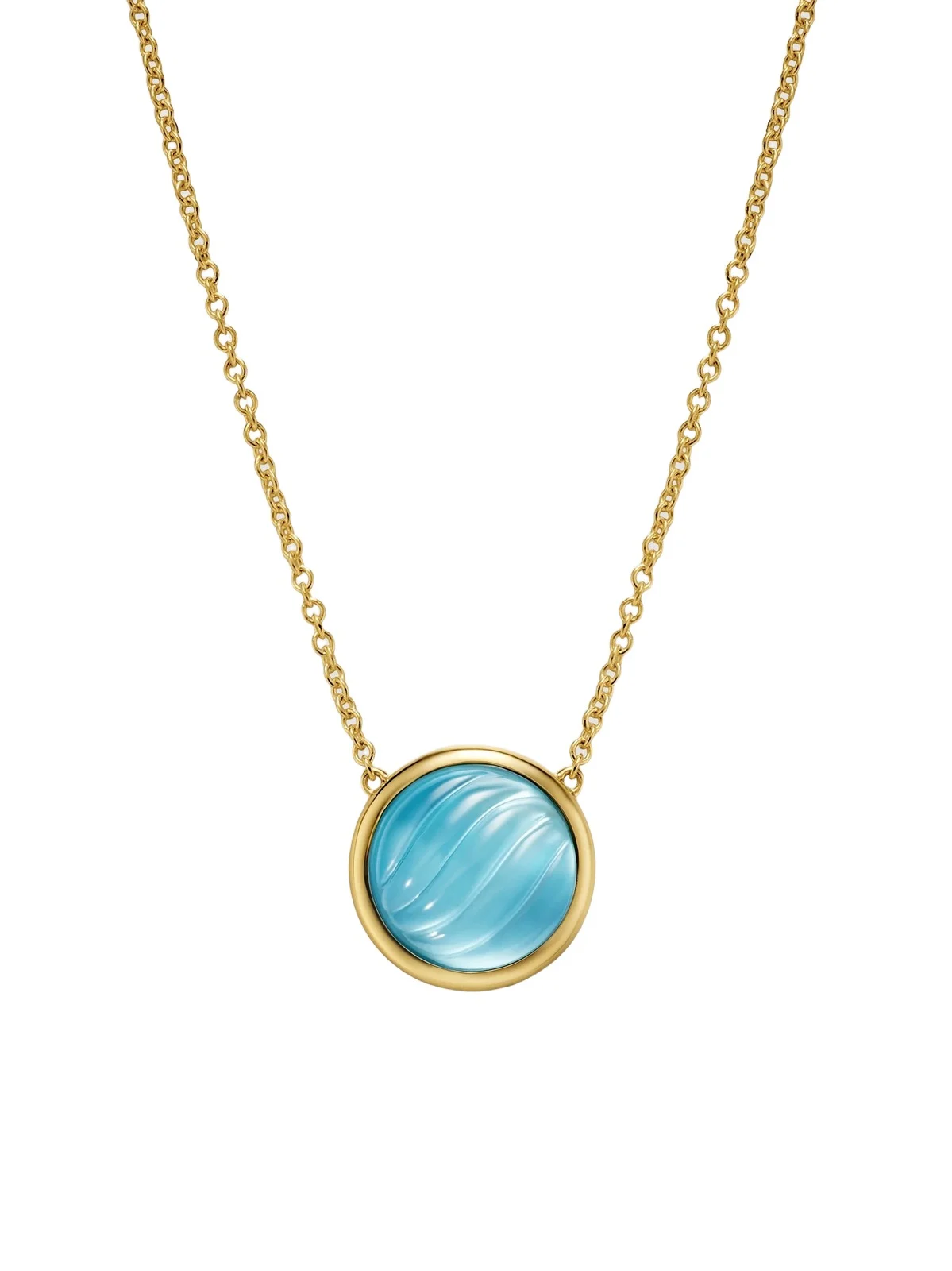 Women's Sculpted Cable Pendant Necklace in 18K Yellow Gold Women's Sculpted Cable Pendant Necklace in 18K Yellow Gold