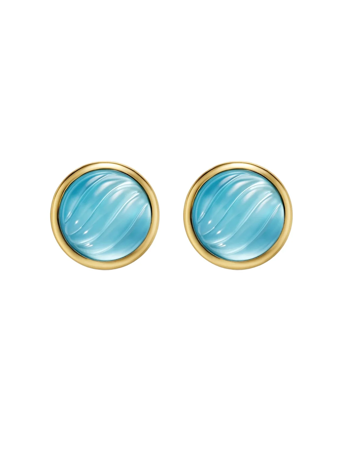 Women's Sculpted Cable Stud Earrings in 18K Yellow Gold Women's Sculpted Cable Stud Earrings in 18K Yellow Gold