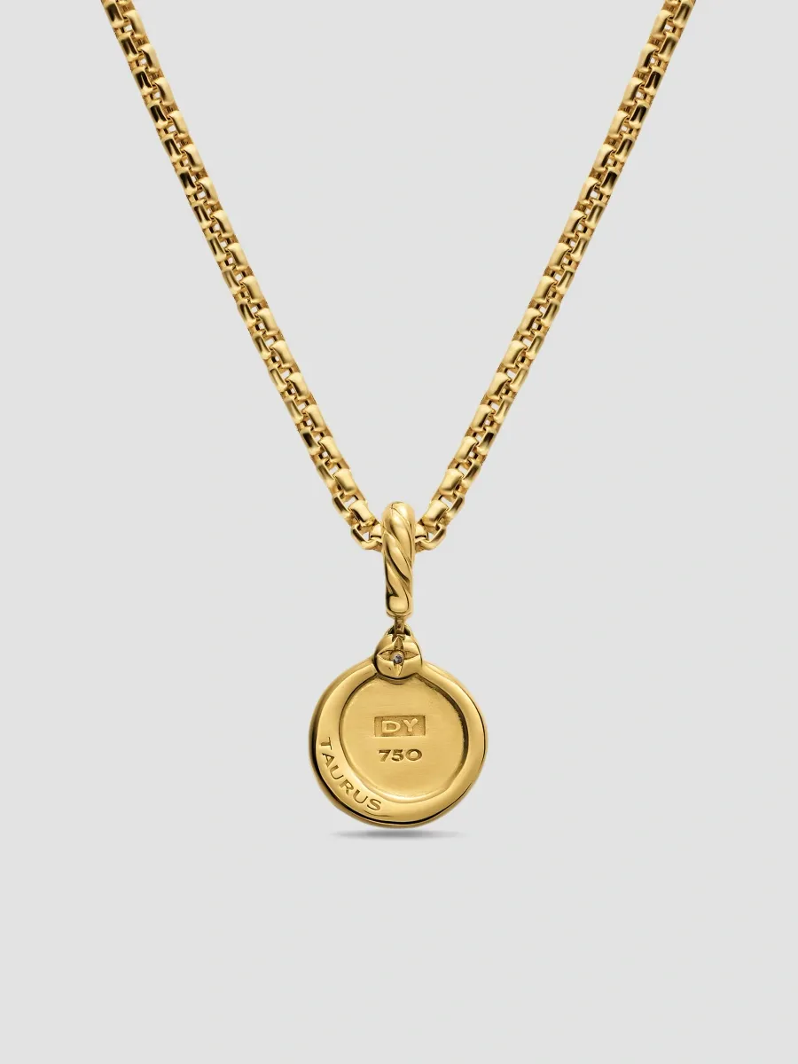David Yurman Women's Petite Taurus Amulet in 18K Yellow Gold with Diamond, 10.4MM - Gold | Thumbnail 3
