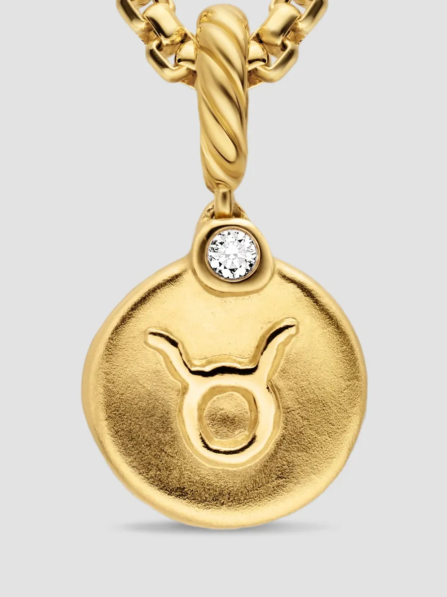 David Yurman Women's Petite Taurus Amulet in 18K Yellow Gold with Diamond, 10.4MM - Gold | Thumbnail 4