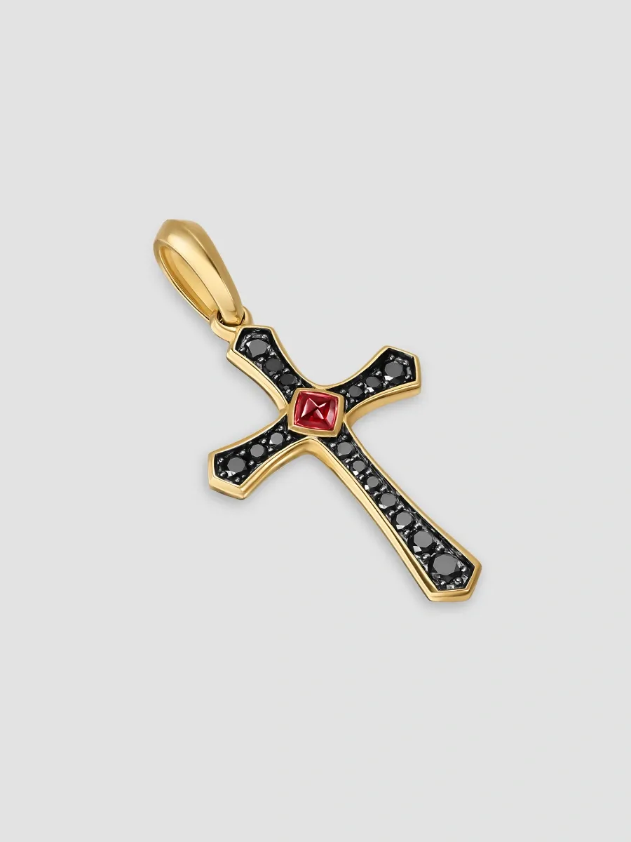 David Yurman Men's Knife Edge Cross Amulet in 18K Yellow Gold | Thumbnail 2