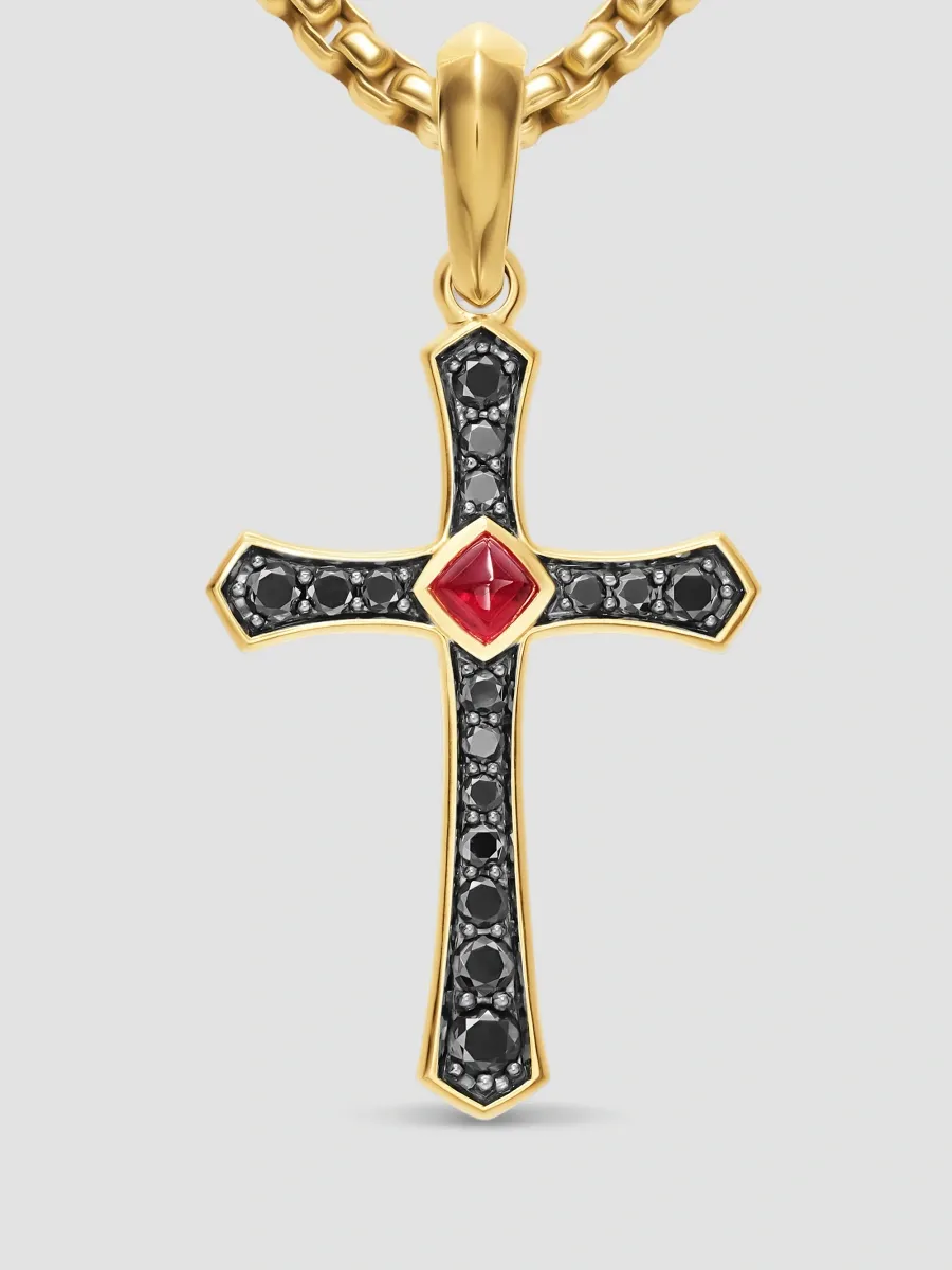 David Yurman Men's Knife Edge Cross Amulet in 18K Yellow Gold | Thumbnail 4