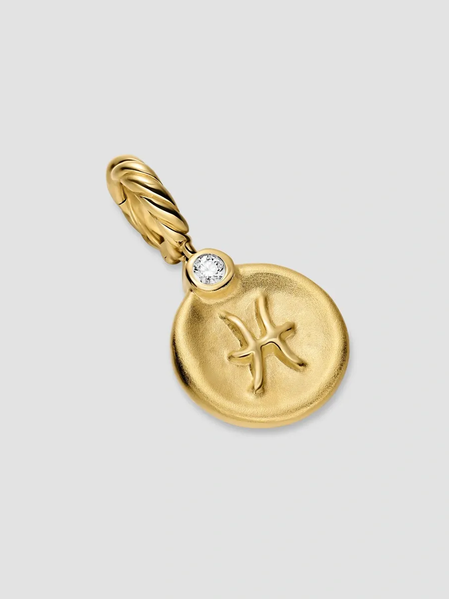 David Yurman Women's Petite Pisces Amulet in 18K Yellow Gold with Diamond, 10.4MM - Gold | Thumbnail 2