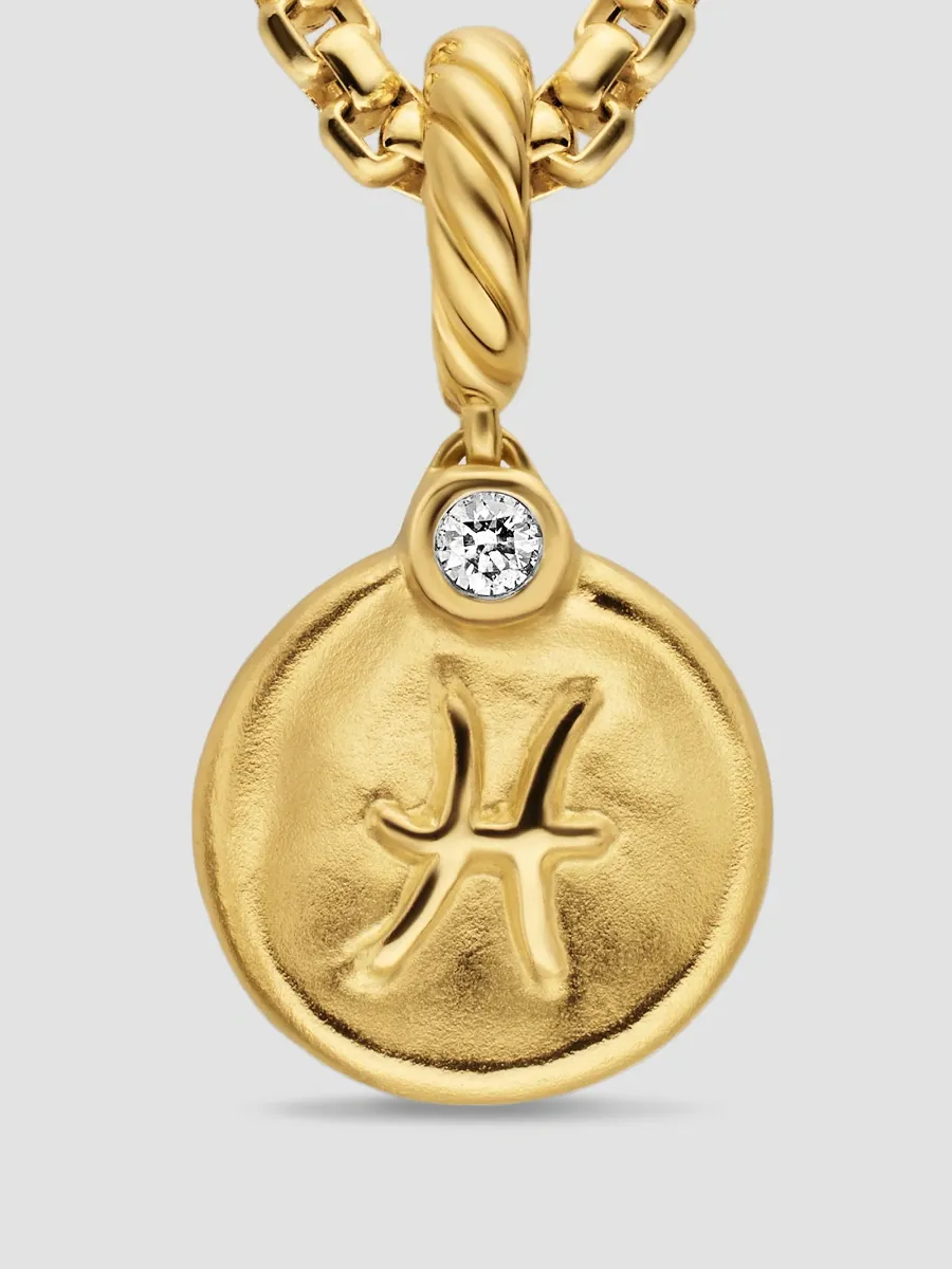 David Yurman Women's Petite Pisces Amulet in 18K Yellow Gold with Diamond, 10.4MM - Gold | Thumbnail 4