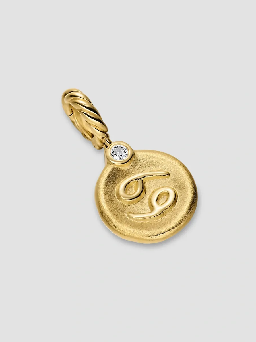 David Yurman Women's Petite Cancer Amulet in 18K Yellow Gold with Diamond, 10.4MM - Gold | Thumbnail 2
