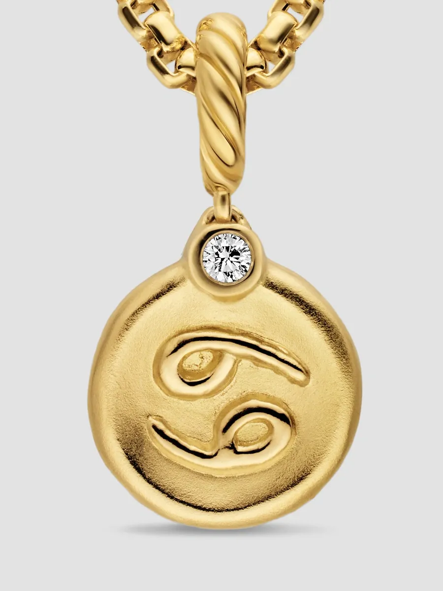 David Yurman Women's Petite Cancer Amulet in 18K Yellow Gold with Diamond, 10.4MM - Gold | Thumbnail 4