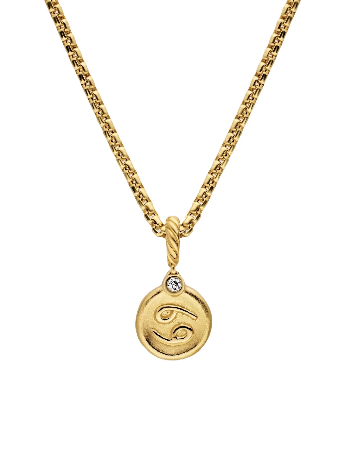 David Yurman Women's Petite Cancer Amulet in 18K Yellow Gold with Diamond, 10.4MM - Gold