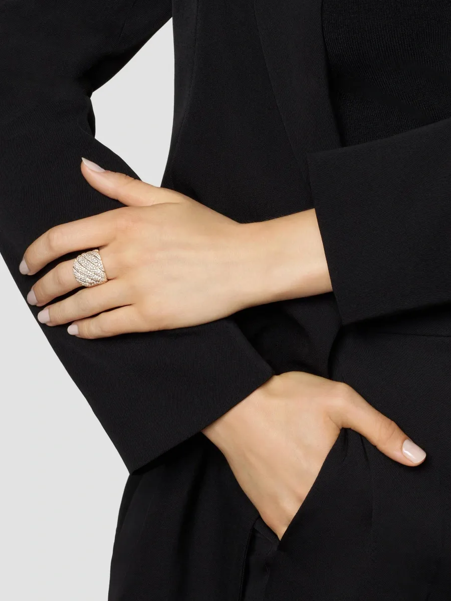 David Yurman Women's Sculpted Cable Ring In 18K Yellow Gold | Thumbnail 2