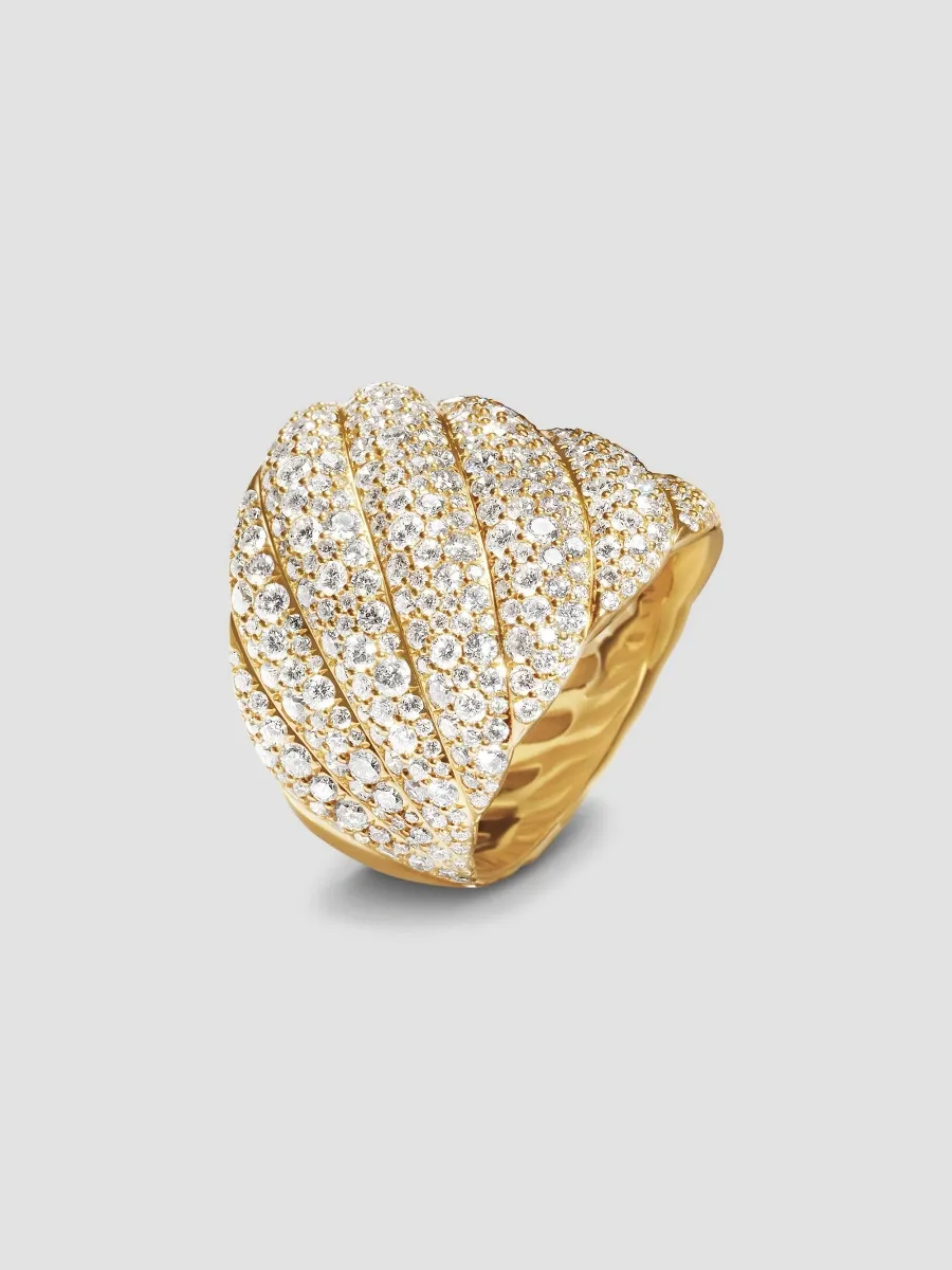 David Yurman Women's Sculpted Cable Ring In 18K Yellow Gold | Thumbnail 3