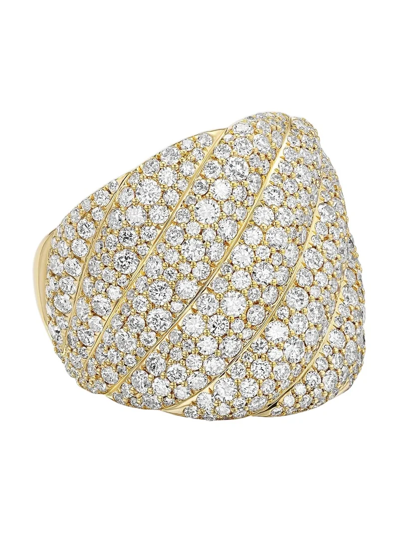 Women's Sculpted Cable Ring In 18K Yellow Gold