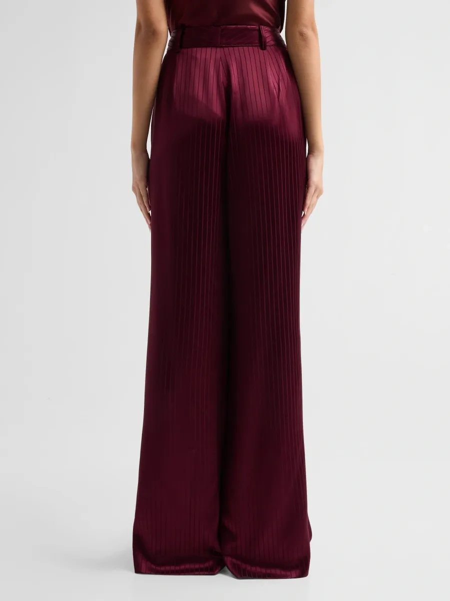 Cinq à Sept Women's Georgia Marne Striped Satin Pants | Thumbnail 3