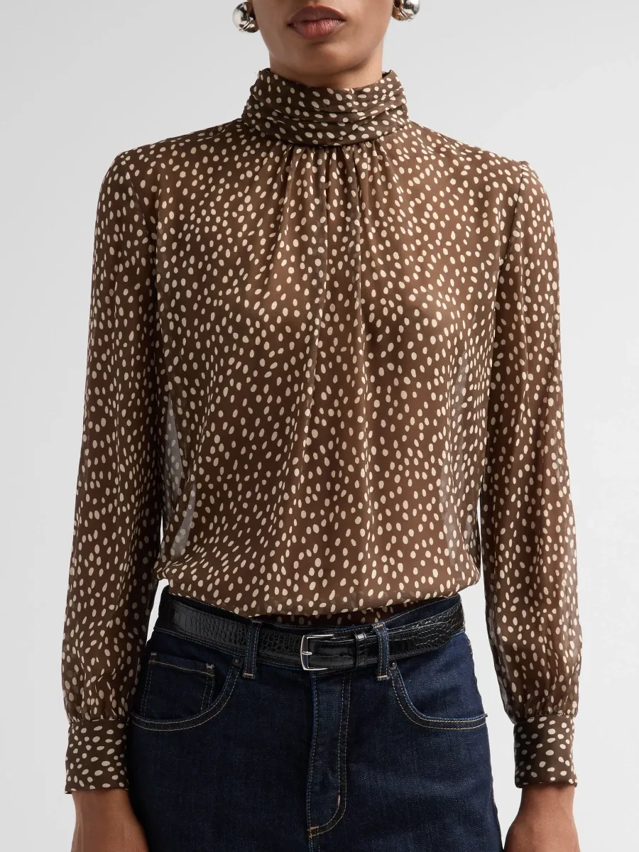 Nili Lotan Women's Remie Silk Polka Dot Blouse | Thumbnail 5 Nili Lotan Women's Remie Silk Polka Dot Blouse | Thumbnail 5