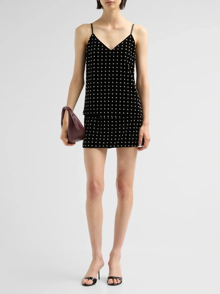 Ramy Brook Women's Daphne Embellished Velvet A-Line Mini Skirt | Thumbnail 2