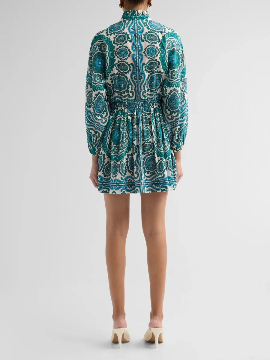 Cara Cara Women's Beatrice Paisley Cotton-Voile Drawstring Mini Shirtdress | Thumbnail 3 Cara Cara Women's Beatrice Paisley Cotton-Voile Drawstring Mini Shirtdress | Thumbnail 3