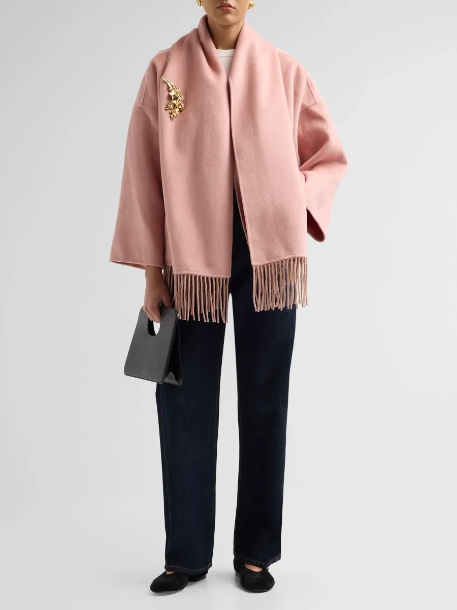 Cara Cara Women's Carmela Fringed Wool Scarf Jacket | Thumbnail 2 Cara Cara Women's Carmela Fringed Wool Scarf Jacket | Thumbnail 2