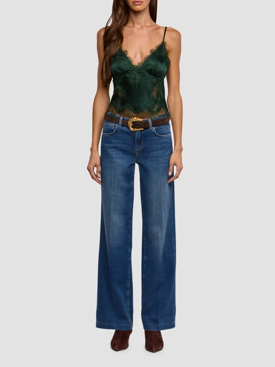 L'Agence Women's Kimber Lace-Trim Silk Cami | Thumbnail 2