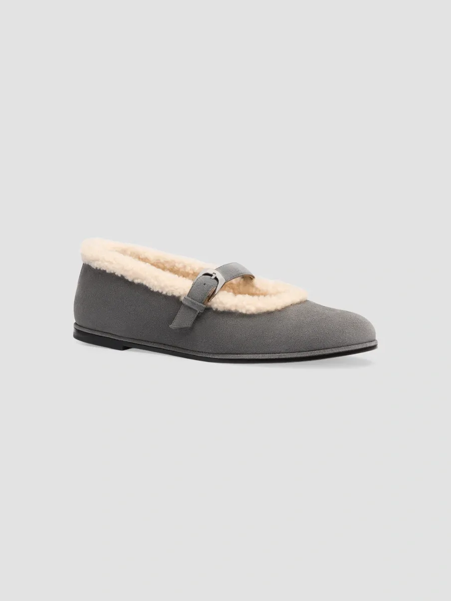 Stuart Weitzman Women's Sai Shearling-Lined Suede Mary Janes | Thumbnail 2 Stuart Weitzman Women's Sai Shearling-Lined Suede Mary Janes | Thumbnail 2