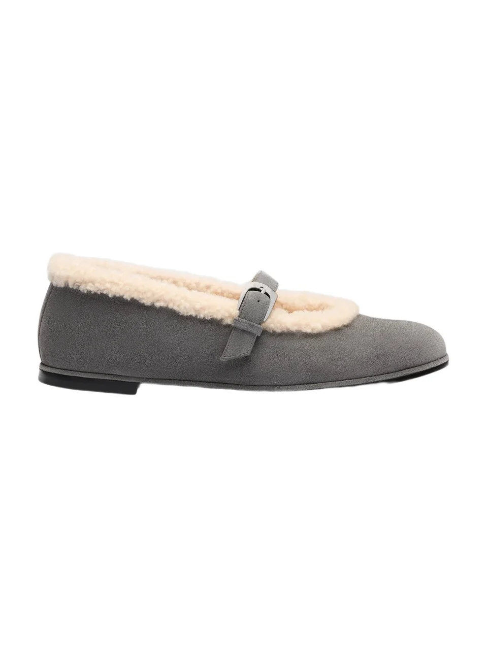 Stuart Weitzman Women's Sai Shearling-Lined Suede Mary Janes
