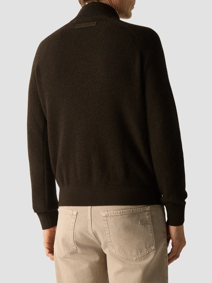 Zegna Men's Oasi Cashmere Zip Mock Sweater | Thumbnail 4