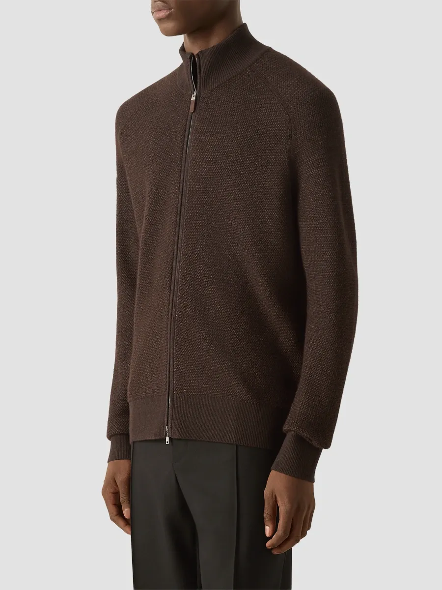 Zegna Men's Cashseta Full Zip Cardigan | Thumbnail 3 Zegna Men's Cashseta Full Zip Cardigan | Thumbnail 3